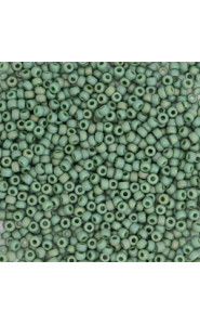 Miyuki rocailles Perlen 15/0 - Opaque glazed frosted rainbow shamrock green 15-4700